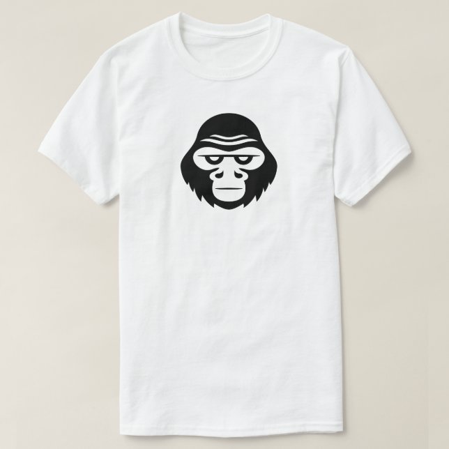 Sturn Looking Gorrila Emoji Logo benutzerdefinierb T-Shirt (Design vorne)