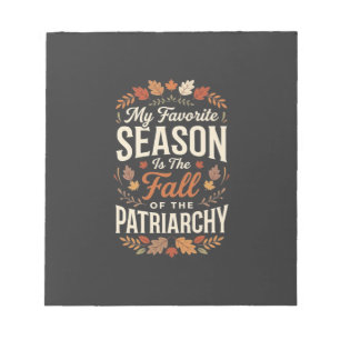 Sturz der Patriarchat-Feministischen Herbst-Quote- Notizblock