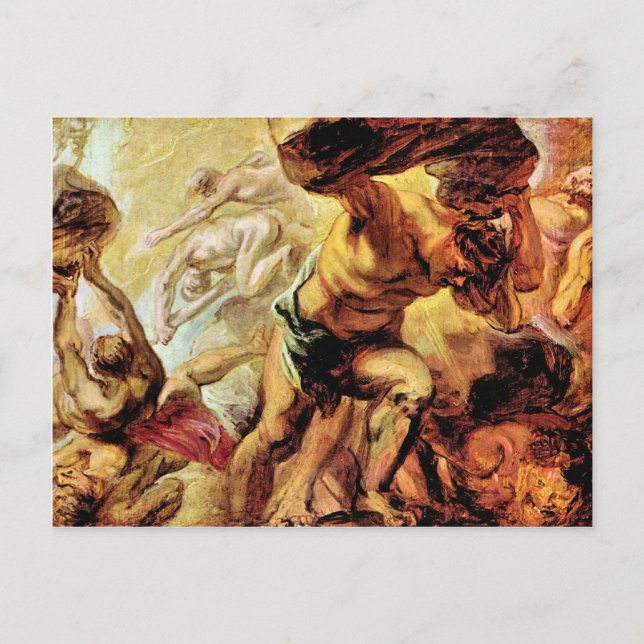 Sturz der Titanen durch Paul Rubens Postkarte (Vorderseite)