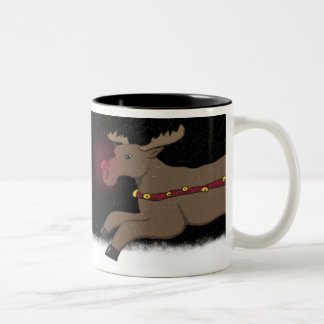 Stürzen durch die Schnee-Rudolph-Tasse Zweifarbige Tasse