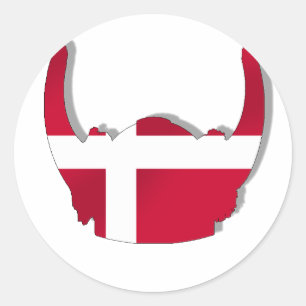 Sturzhelm Dänemark-Dänische-Vikings Dansk Runder Aufkleber