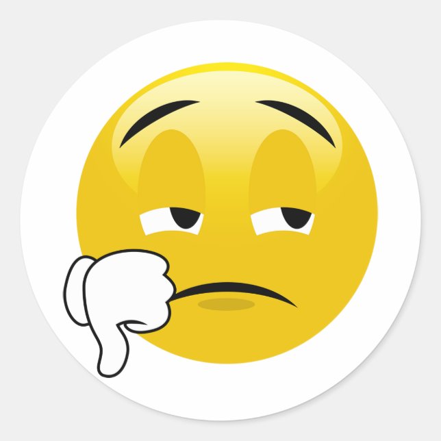 Stürzt die traurigen Emoji-Stickers ab Runder Aufkleber (Vorderseite)