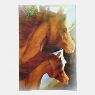 Stute und Pony Küchentuch