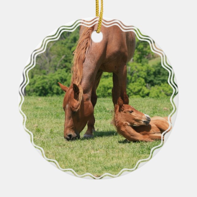 Stuten-und Colt-Verzierung Keramikornament (Vorne)