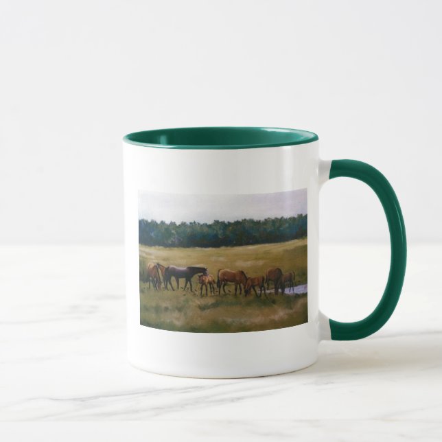 "Stuten-und Fohlen-" ursprüngliche Kunst-Tasse Tasse (Rechts)