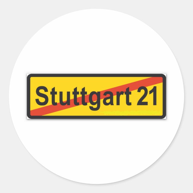 Stuttgart 21 runder aufkleber (Vorderseite)
