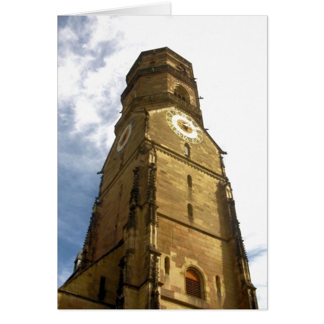 Stuttgart Allemagne Église Horloge Tour Bell (Devant)