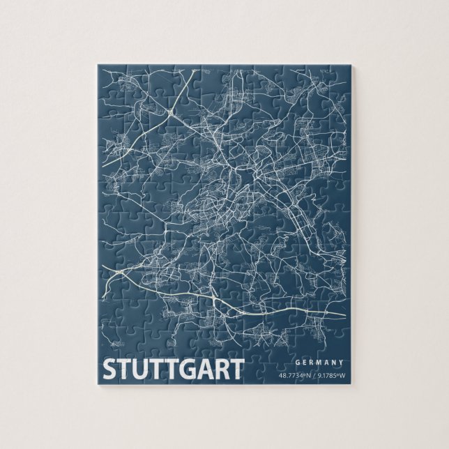 Stuttgart Deutschland Minimalistische City Map Lin (Vertikal)