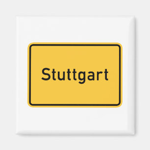 Stuttgart, Deutschland Road Sign Magnet