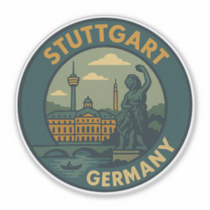 Stuttgart Deutschland Stadt Kunst Aufkleber