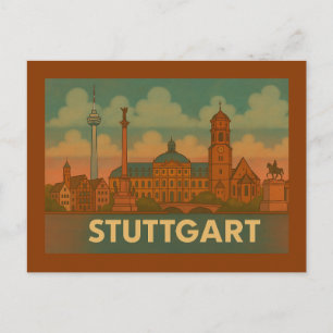 Stuttgart Deutschland Stadt Kunst Postkarte