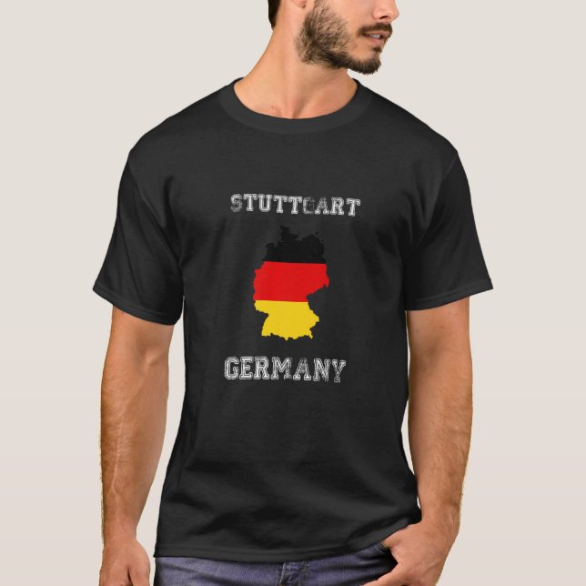 Stuttgart Deutschland Vintag Deutschland Flaggenpl T-Shirt (Vorderseite)