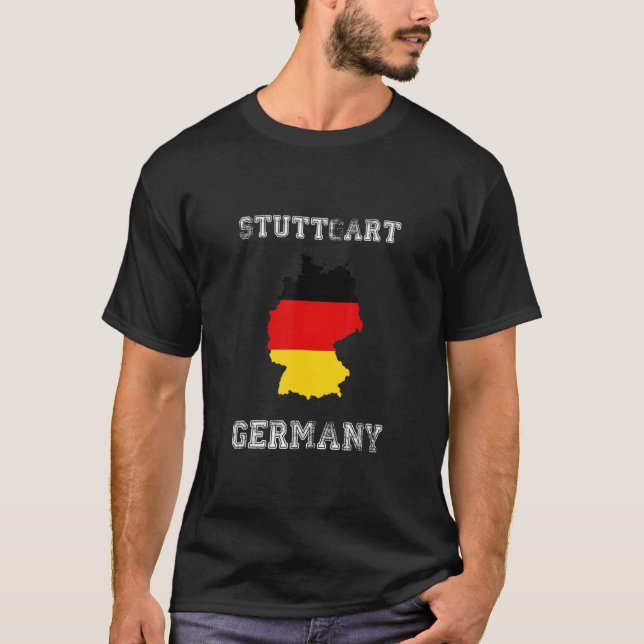 Stuttgart Deutschland Vintag Deutschland Flaggenpl T-Shirt (Vorderseite)