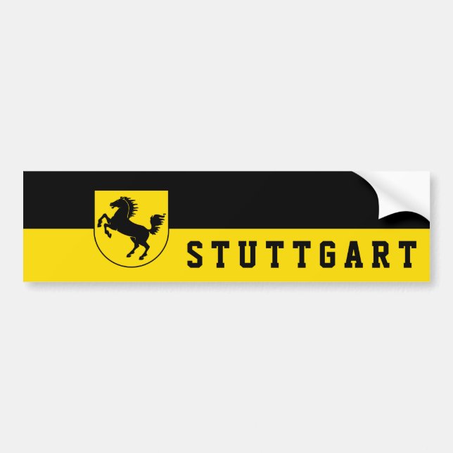 Stuttgart Flag (Germany) Autoaufkleber (Vorne)