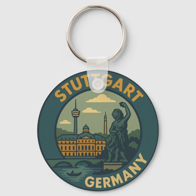 Stuttgart Germany City Art Schlüsselanhänger (Vorderseite)