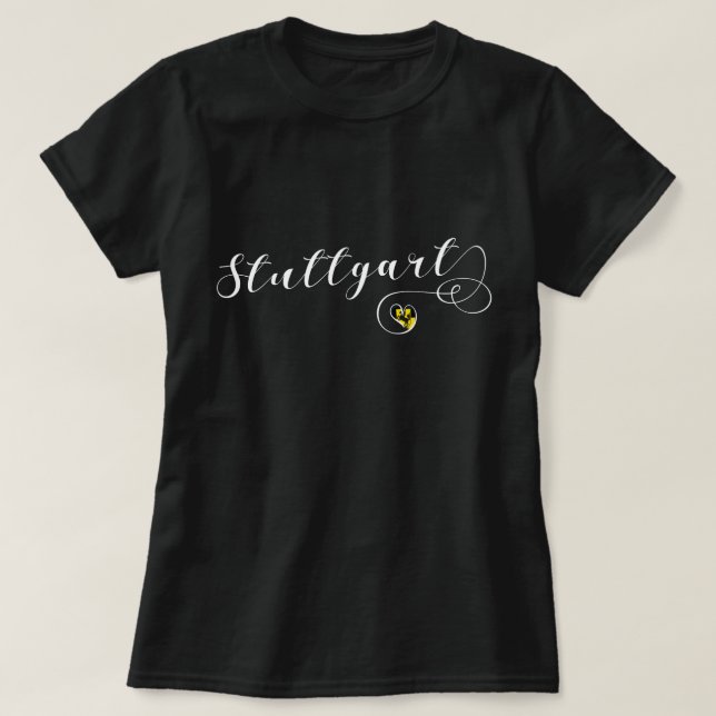 Stuttgart Herz, Baden-Württemberg, Deutschland T-Shirt (Design vorne)