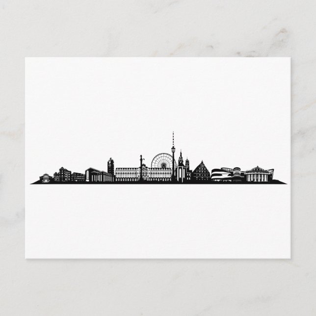 Stuttgart Stadt Skyline - Postkarte (Vorderseite)
