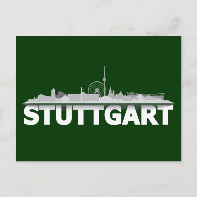 Stuttgart Stadt Skyline - Postkarte (Vorderseite)