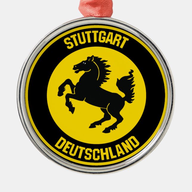 Stuttgarter RundEmblem Ornament Aus Metall (Vorne)