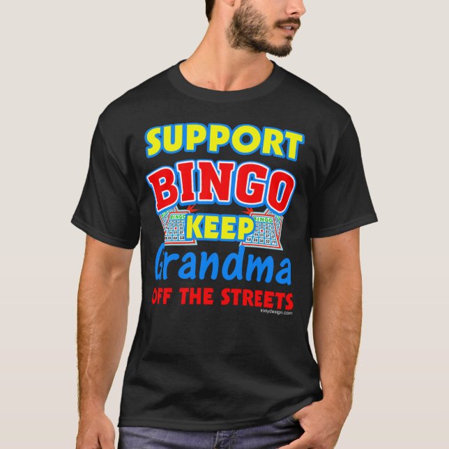 Stützbingo-Großmutter-lustige Dunkelheit T-Shirt (Vorderseite)
