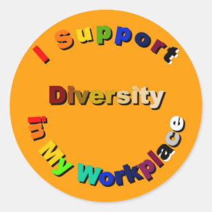 StützDiversity in meinen Arbeitsplatz-Aufklebern Runder Aufkleber