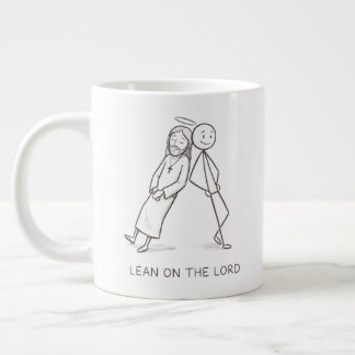 Stütze dich auf den Herrn Stick-Figur Christlicher Jumbo-Tasse