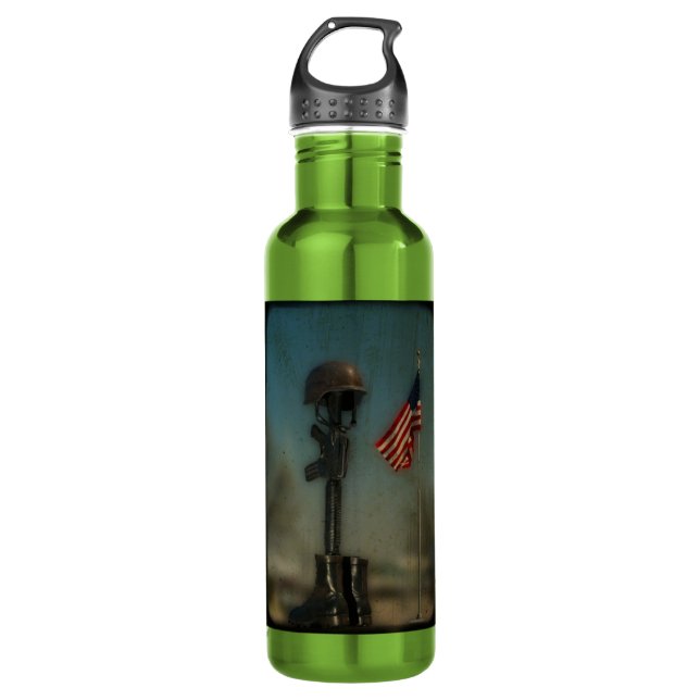 Stützen Sie die Truppen Edelstahlflasche (Vorderseite)