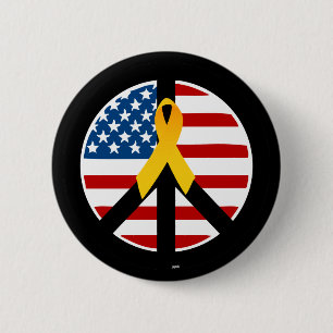 Stützen Sie die Truppen - gelbes Band Button