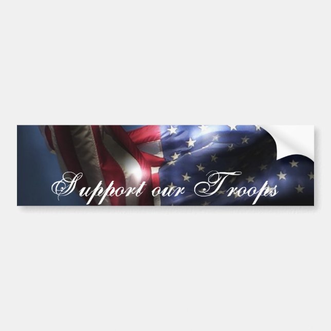 Stützen Sie unsere Troops-U.S.A. Flagge Autoaufkleber (Vorne)
