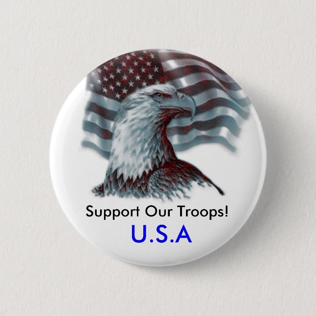 Stützen Sie unseren Troops/USA Knopf Button (Vorderseite)