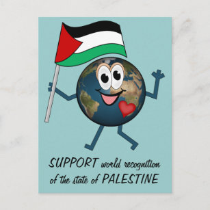 Stützen Sie Weltanerkennung des Staat von Palestin Postkarte