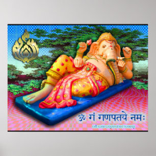 Stützendes Ganesha mit Kobra Poster