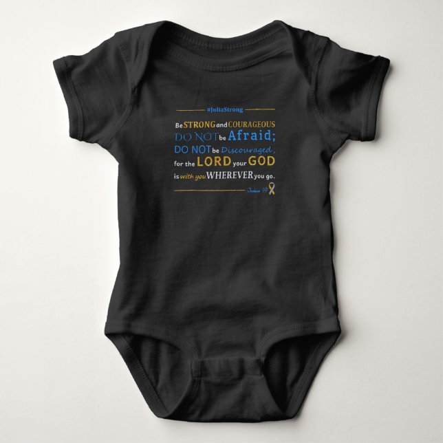 Stützjulia Kampf!  Joshua-1:9 Baby Strampler (Vorderseite)