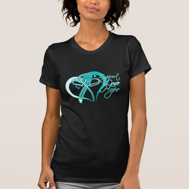 StützLiebe-Hoffnung - Gebärmutterkrebs T-Shirt (Vorderseite)