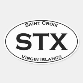 STX - Saint Croix Jungfrau Islands Euro Style Oval Ovaler Aufkleber