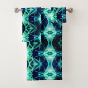 Style acrylique vert bleu, formes de miroir néon