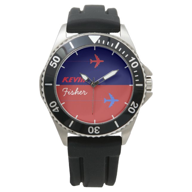 style aero élégant hommes montre avec son nom (devant)
