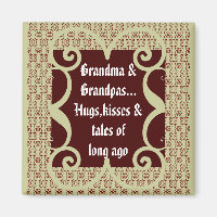STYLE ANTIQUE GRANDMA & GRANDPA MAGNET
