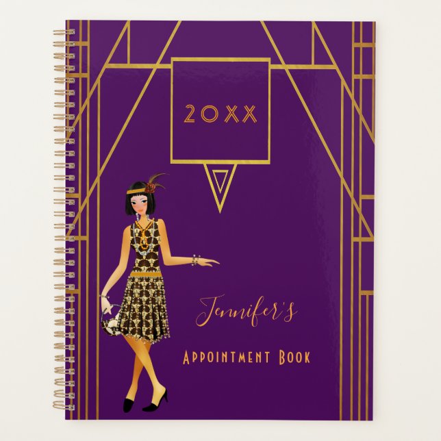 Style Art déco flapper fille violet or 2025 (Devant)