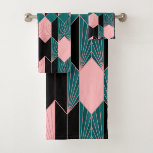 Style Art Déco moderne rose et Turquoise