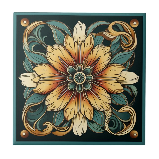 Style Art déco motif céramique carreaux (Devant)