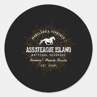 Style Assateague Island Runder Aufkleber
