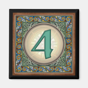 Style B, "4" - magnet celtique de nombre