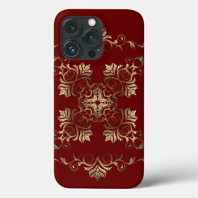Style baroque fleuri.  coque iPhone (Verso)