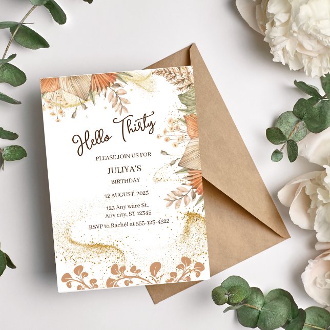 Style bohème 30ème anniversaire de fête Invitation (Créateur téléchargé)