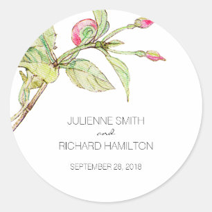 Style bohème Mariage floral Favor Sticker