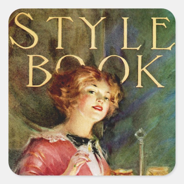 Style Book Quadratischer Aufkleber (Vorderseite)