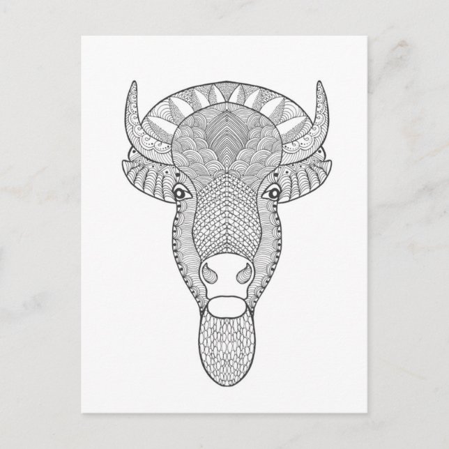 Style Bull Head Postkarte (Vorderseite)