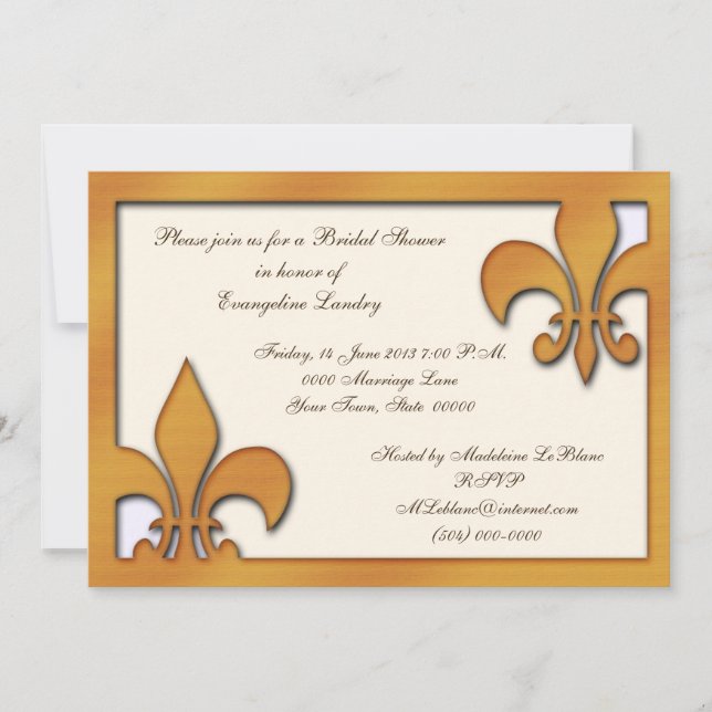 Style campagnard Fleur de Lis Invitations (Devant)