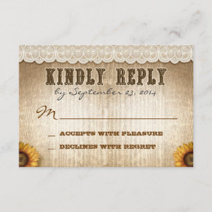 style campagnard rustique brun épousant RSVP avec